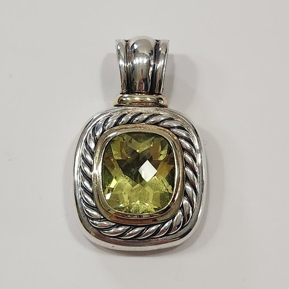 Vintage XL David Yurman 925/14K Lemon Quartz Albion Enhancer - Picture 1 of 10